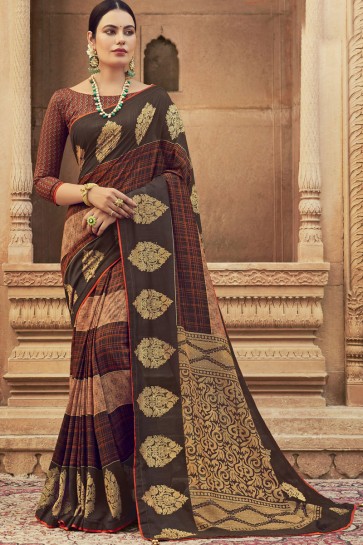 Stunning Multicolor Chanderi Silk Fabric Stone Work Saree With Blouse