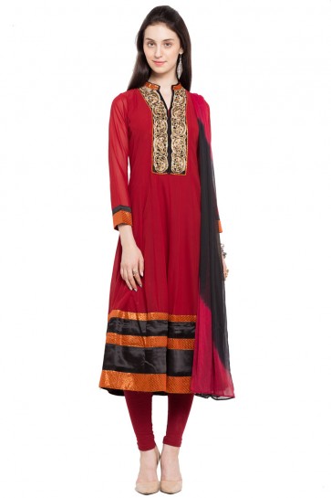 Charming Maroon Plus Size Readymade Salwar Suit