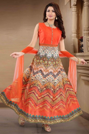 Multi Color Banglori Silk Hand Work Abaya Style Anarkali Suit With Net Dupatta