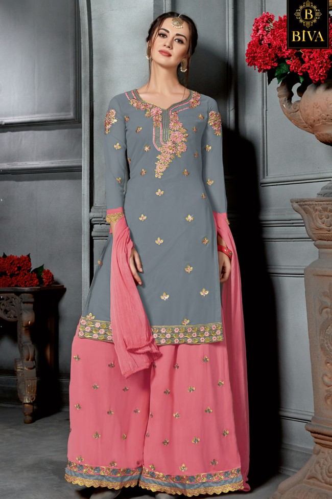 georgette suits with plazo