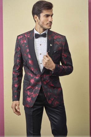 Black Imported Fabric Readymade Mens Suit
